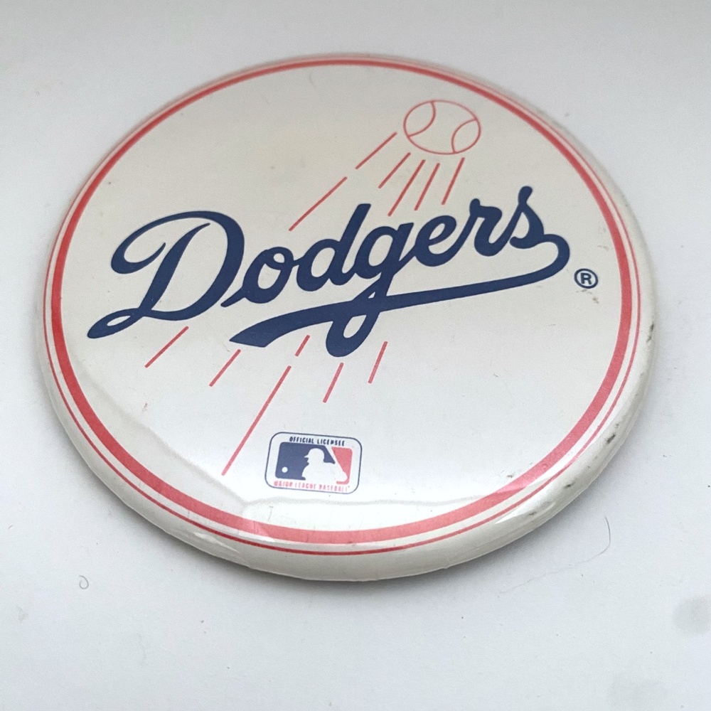 Vintage Large LA Dodgers Logo Pin Back Pin 3-3/8"